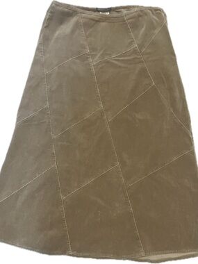 Brown Corduroy Isabella Bird Panel-Detail A-Line Skirt Size 14